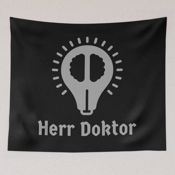 Artikelvorschau, Deutsch Herr Doktor Doktorat Akademische Promotion Herzlichen Glückwunsch Intelligenter Mann Gehirn Männlich Deutsch entworfen und verkauft von Time4German.