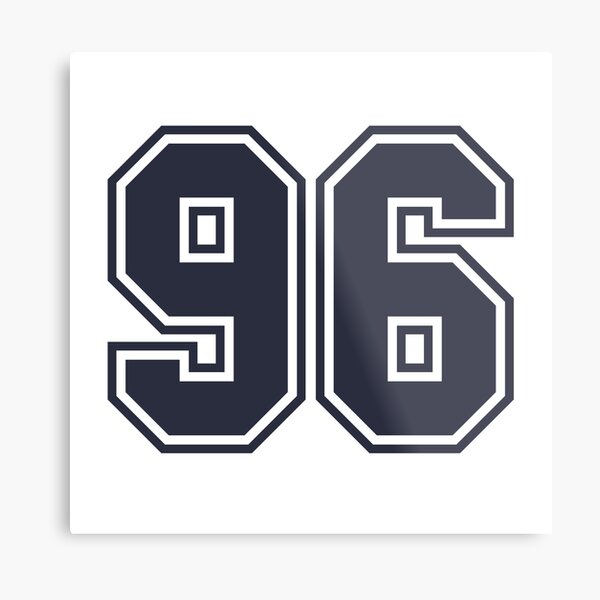 96 Silver White Black Jersey Football Sports Number Ninety-Six