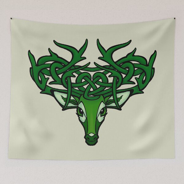 Item preview, Celtic Deer with Knotted Antlers Green designed and sold by RJKpoyp.