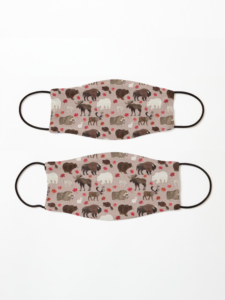 Alternate view of Canadian animals on taupe Mask