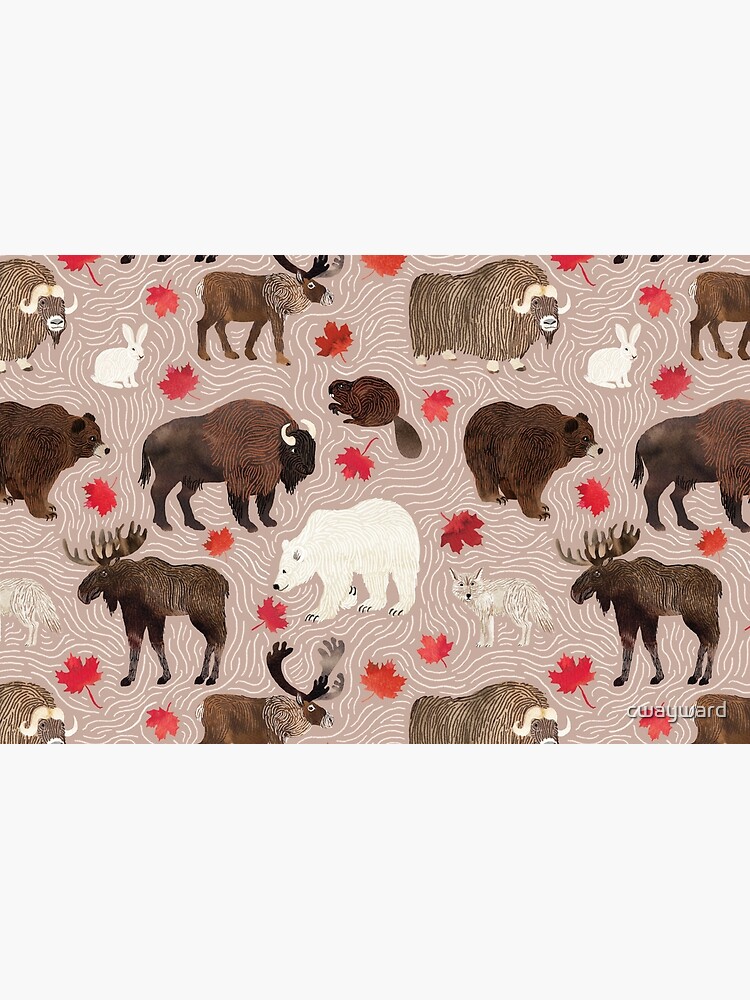 Canadian animals on taupe by cwayward