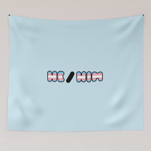 Item preview, HE/HIM: Trans Flag Background designed and sold by SimplyPride.