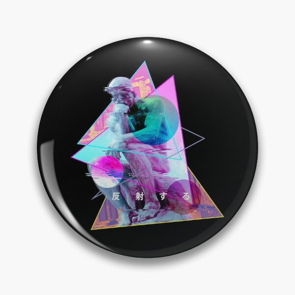 Item preview, Rodin Thinker Glitch Art - Vaporwave Aesthetic designed and sold by Jay Bayne.