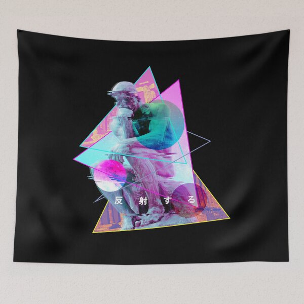Item preview, Rodin Thinker Glitch Art - Vaporwave Aesthetic designed and sold by Jay Bayne.