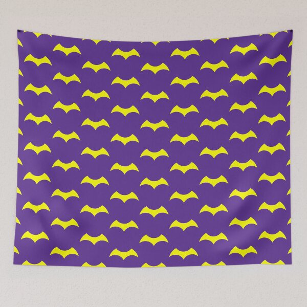Item preview, Bat Barbara Iconic Minimal Bat Logo (Yellow on violet - Hero design nerdy geeky comicbooks gift for Covid19 quarantine 2020) designed and sold by frikybomb.