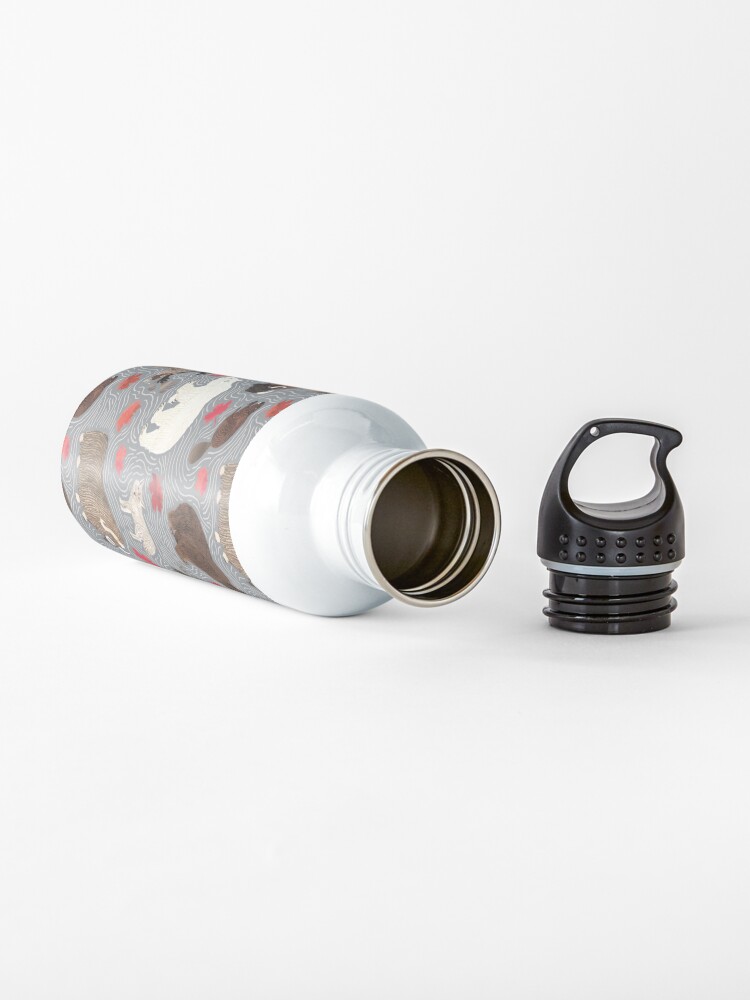 Alternate view of Canadian animals on slate grey Water Bottle