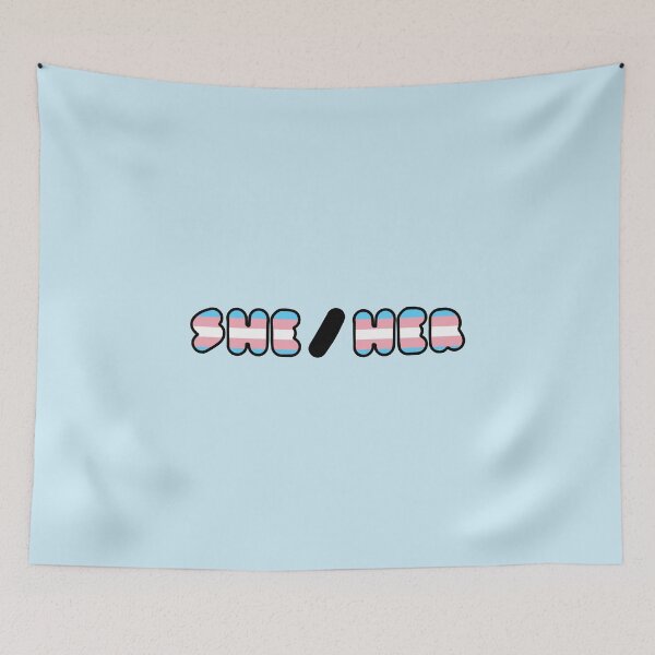 Item preview, SHE/HER: Trans Flag Background designed and sold by SimplyPride.