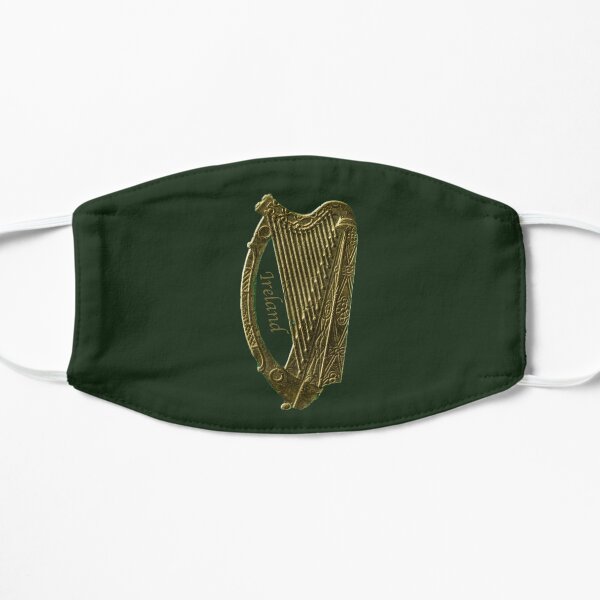 The Golden Irish Celtic Harp Flat Mask
