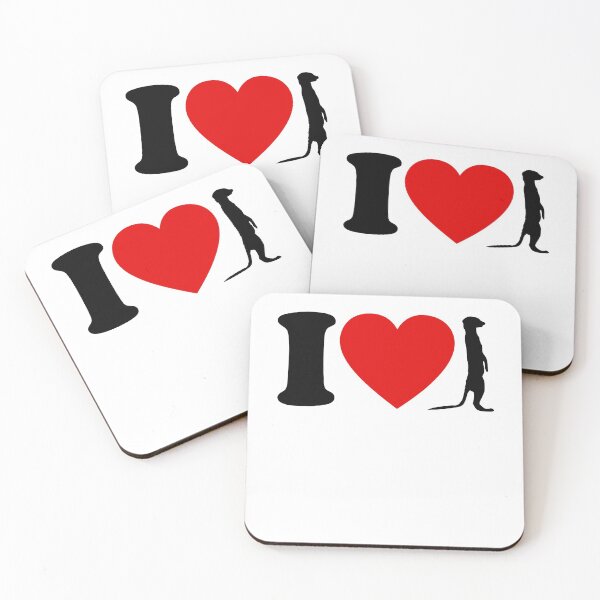 Item preview, I love meerkat heart meerkat zoo gift designed and sold by DerNerd.