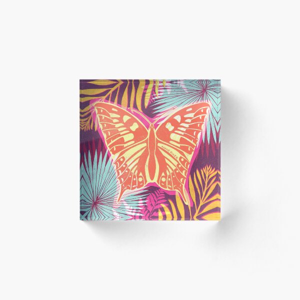 Butterfly Garden Acrylic Block
