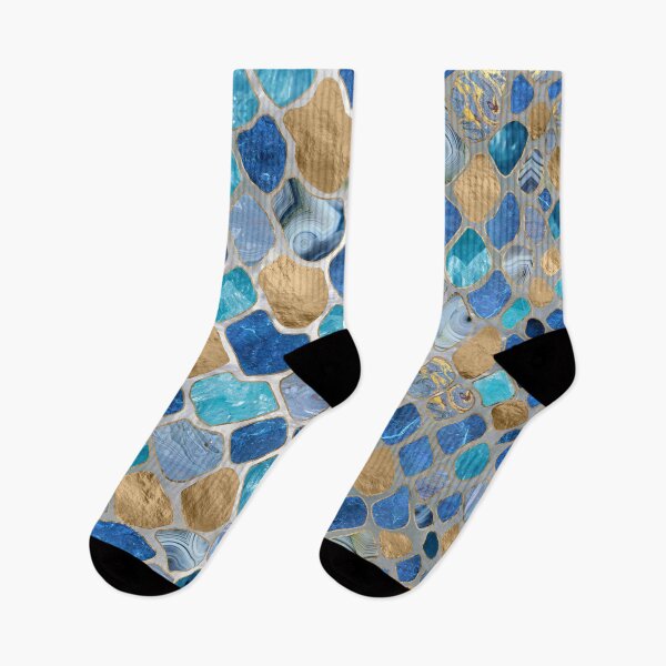 Item preview, Faux Snake Skin Blue marble and gold on pearl designed and sold by k9printart.