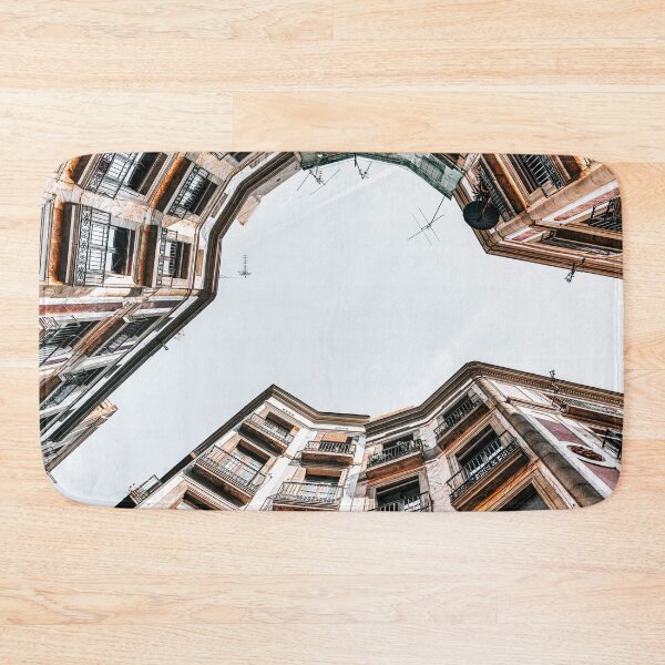 Item preview, Travel Print, Barcelona Gothic Quarter, El Raval, Low Angle, Perspective View, Downtown Barcelona Spain designed and sold by radub85.