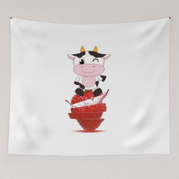 Aperçu de l'œuvre vache fraise créée et vendue par TopDesignArt.