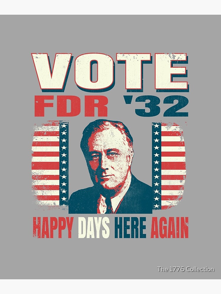 Vintage Style Franklin Fdr Roosevelt 1932 Election Campaign Voting Poster For Sale By 