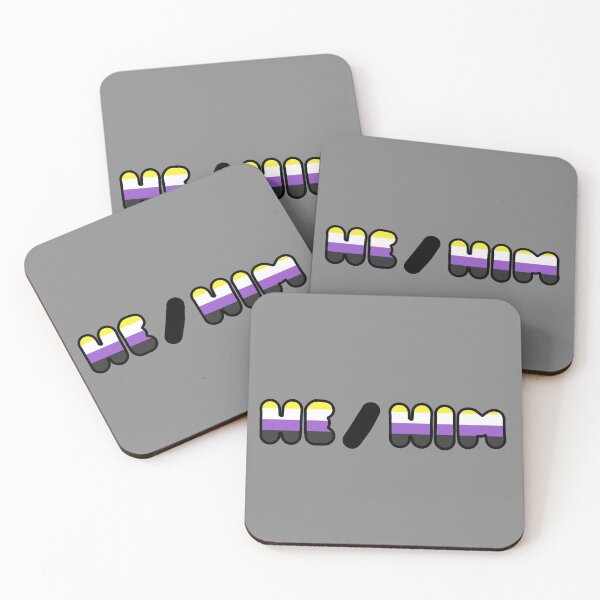 Item preview, HE/HIM: Non-binary Flag Background designed and sold by SimplyPride.