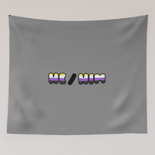 Item preview, HE/HIM: Non-binary Flag Background designed and sold by SimplyPride.