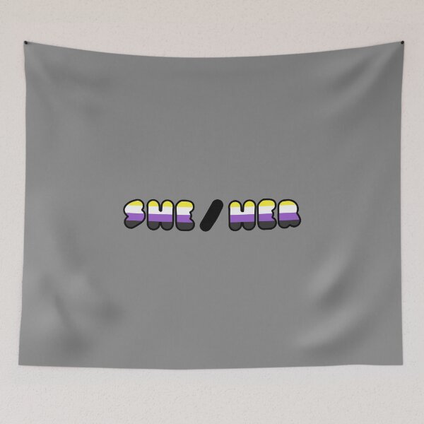 Item preview, SHE/HER: Non-binary Flag Background designed and sold by SimplyPride.