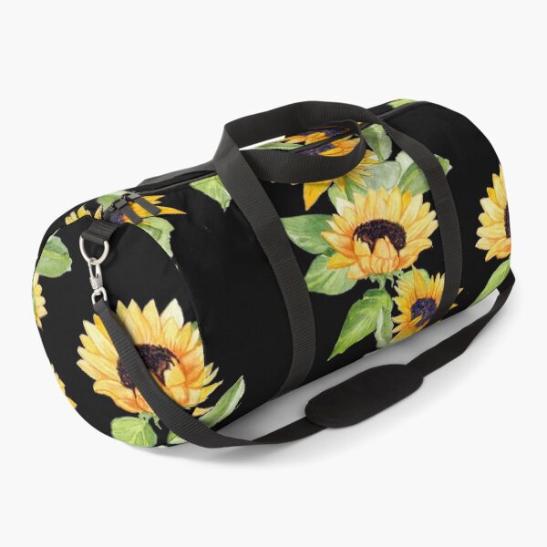 Item preview, Sunflower watercolor floral on black designed and sold by MagentaRose.