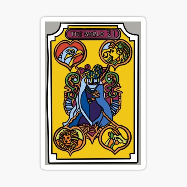The World JoJo Tarot Card Sticker