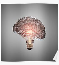 Light Bulb Brain Poster