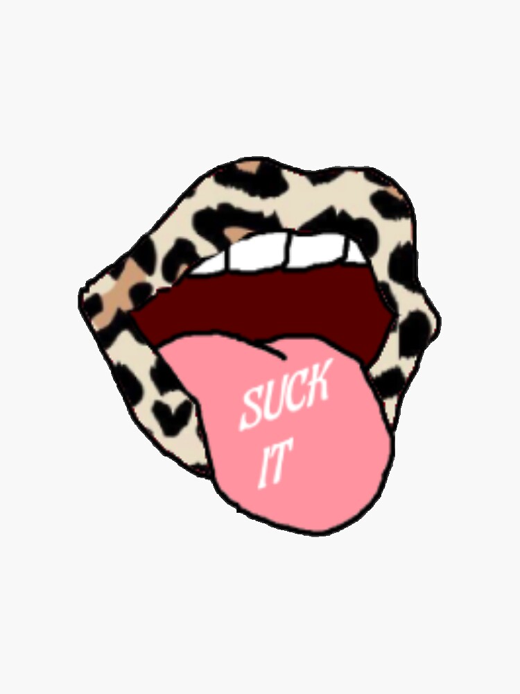 "Cheetah Print Tongue Out " Sticker for Sale by RyRaff21 Redbubble
