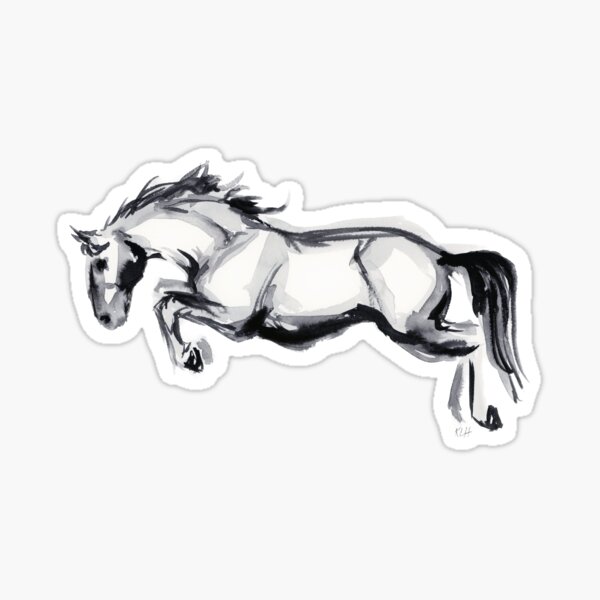 "Jumping Horse" Sticker by KristyHermanArt Redbubble