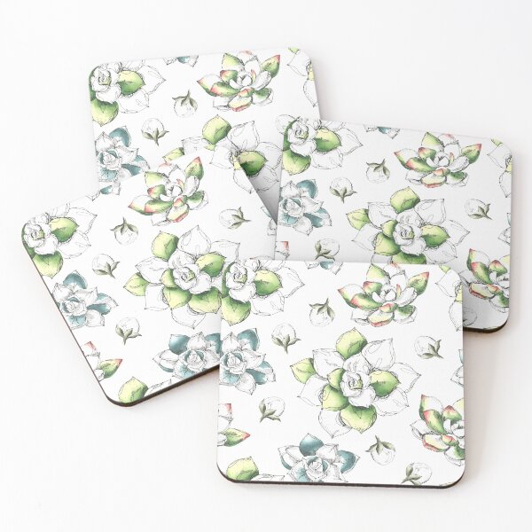 Item preview, succulent hand drawn pattern designed and sold by bertiescrochu.