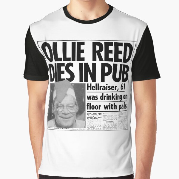 Oliver Reed Obituary Graphic T-Shirt