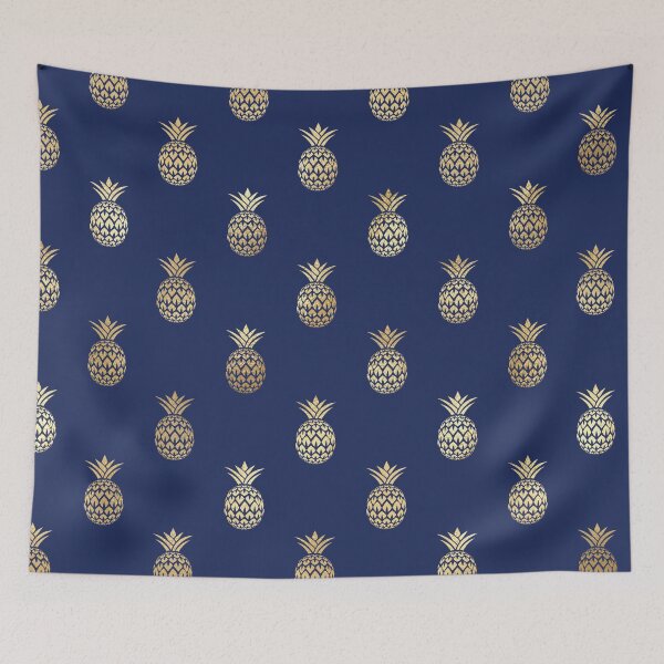 Item preview, Navy and Gold Pineapples designed and sold by aprincessinsp.