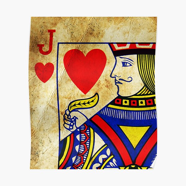 “Jack of Hearts Playing Card - vintage style” Poster for Sale by