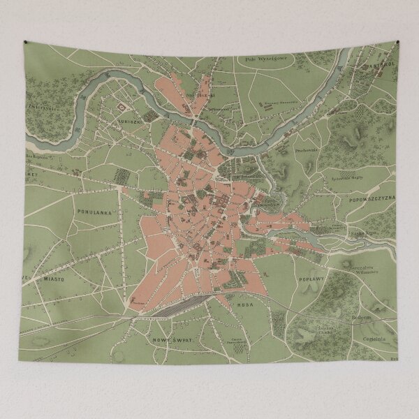 Item preview, Vintage Map of Vilnius Lithuania (1890) designed and sold by BravuraMedia.