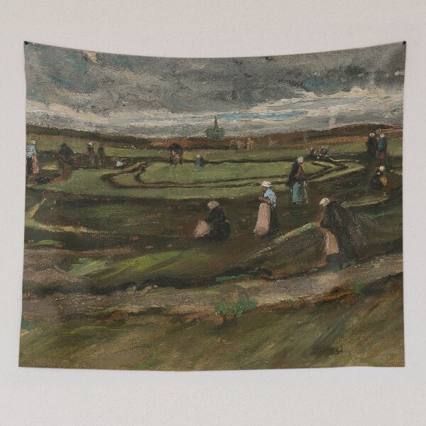 Item preview, Women Mending Nets in the Dunes designed and sold by TemporaryArt.