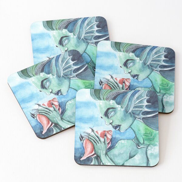 Item preview, Mermaid with seashell, mystical designed and sold by klabukova-y.