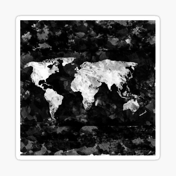 World Map Watercolour effect Sticker