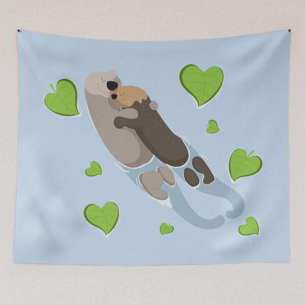 Item preview,  Otters couple falling in love, Otters Love Clipart, Little Otters designed and sold by Little. Roses.