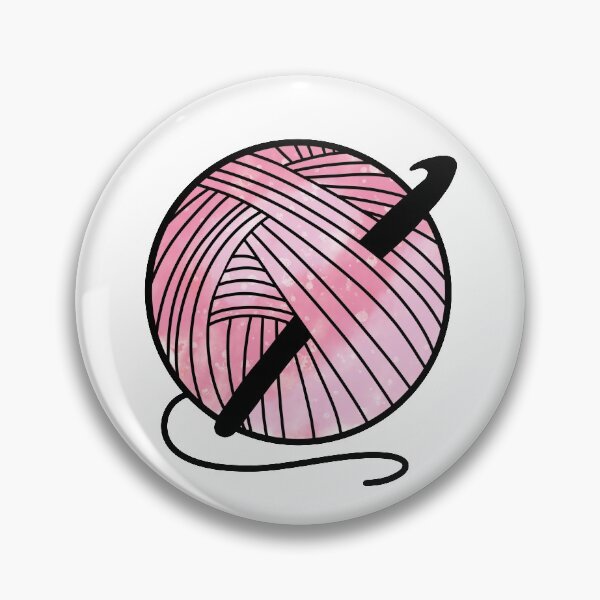 Artikelvorschau, Häkelnadel mit rosa Aquarellgarnball entworfen und verkauft von hellohappy.