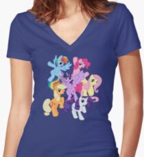 My Little Pony Group Women's Fitted V-Neck T-Shirt