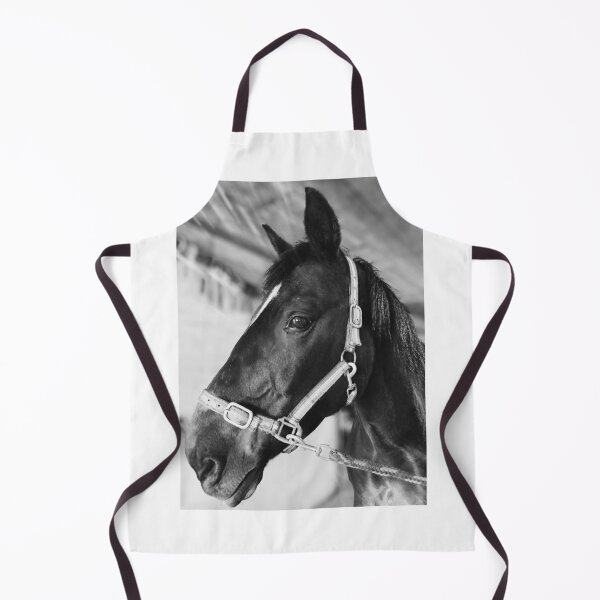 Item preview, Horse waiting Black and White photo designed and sold by BetterTale.