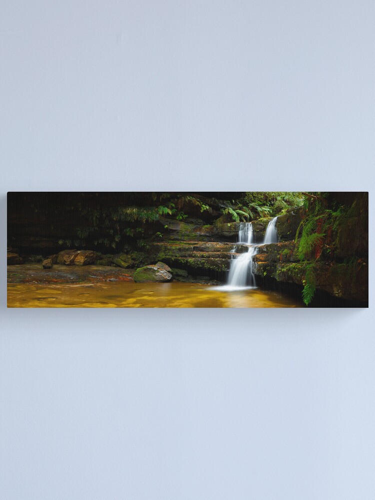 Thumbnail 2 of 3, Canvas Print, Terrance Falls, Hazelbrook, Blue Mountains, New South Wales, Australia designed and sold by Chockstone.