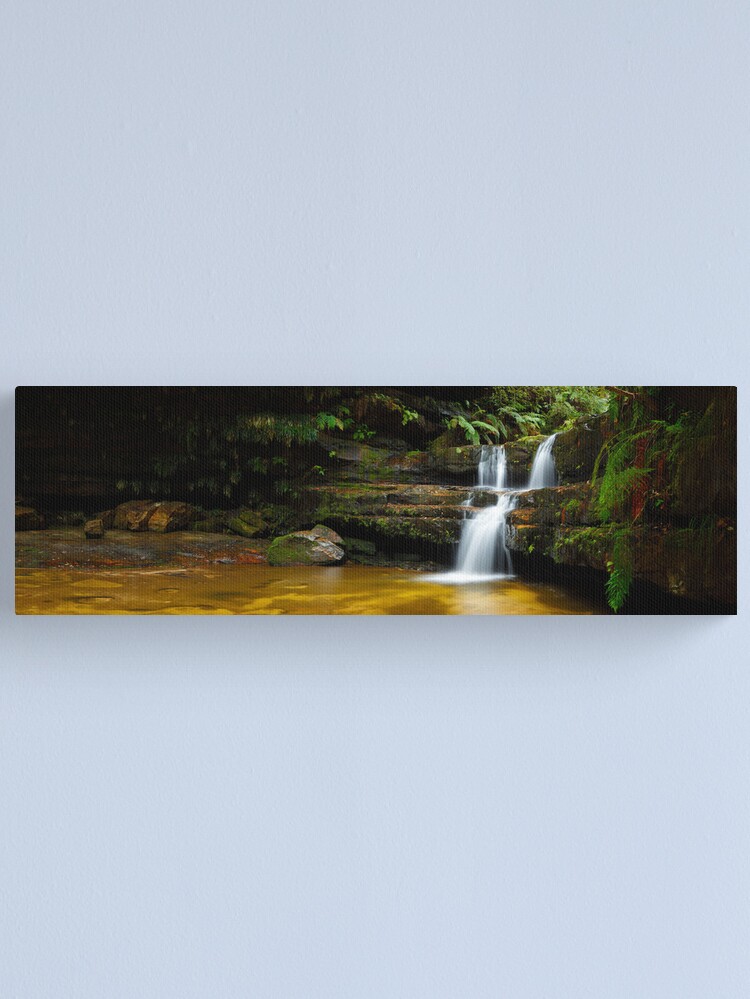 Thumbnail 2 of 3, Canvas Print, Terrance Falls, Hazelbrook, Blue Mountains, New South Wales, Australia designed and sold by Michael Boniwell.