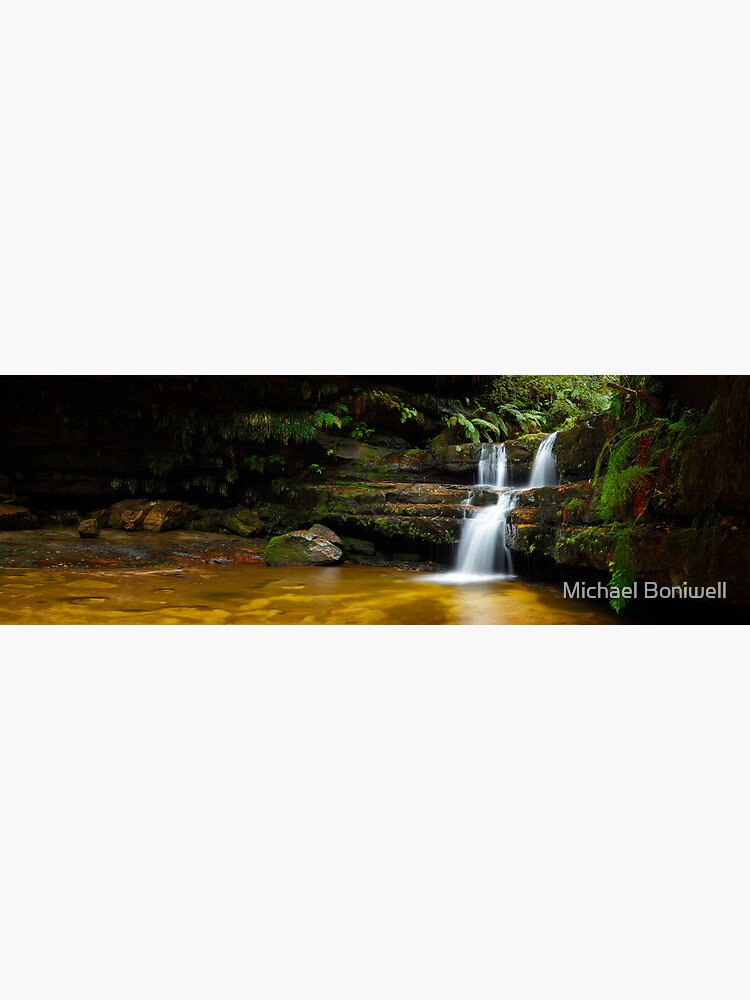 Thumbnail 4 of 4, Metal Print, Terrance Falls, Hazelbrook, Blue Mountains, New South Wales, Australia designed and sold by Michael Boniwell.