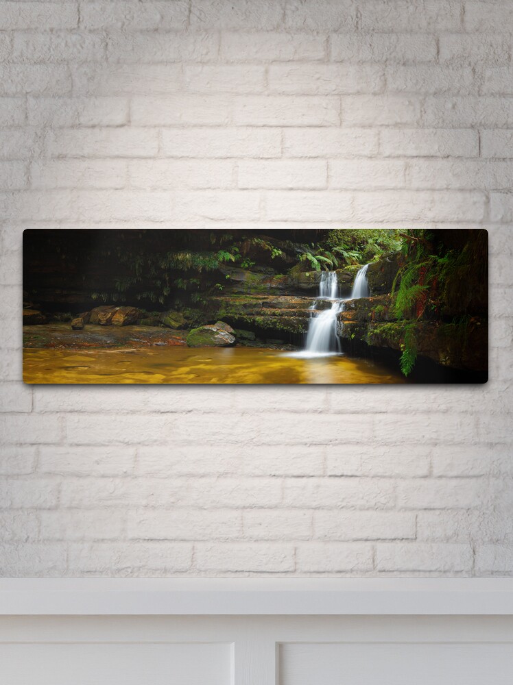 Thumbnail 2 of 4, Metal Print, Terrance Falls, Hazelbrook, Blue Mountains, New South Wales, Australia designed and sold by Michael Boniwell.
