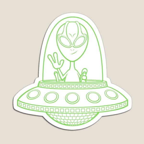 Item preview, Alien in a Spaceship Peace Sign designed and sold by Alienology.