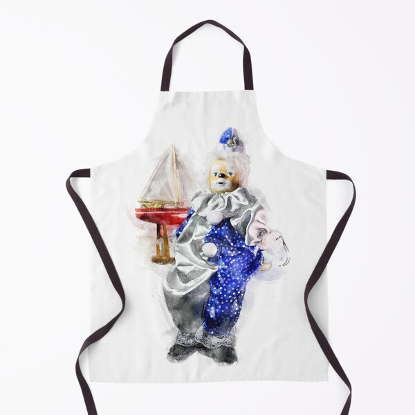 Item preview, Seated doll clown and red boat reminiscent of childhood watercolor designed and sold by Grégory DUBUS.