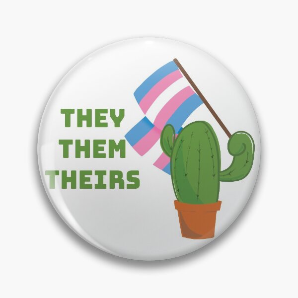 Item preview, Trans Pride Cactus (w/ pronouns: They/Them) designed and sold by Quintin Gell.