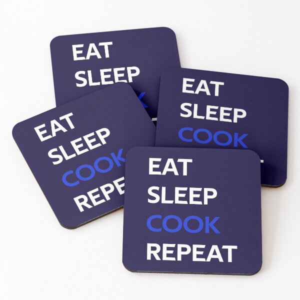 Item preview, eat sleep cook repeat designed and sold by CatArtStore.