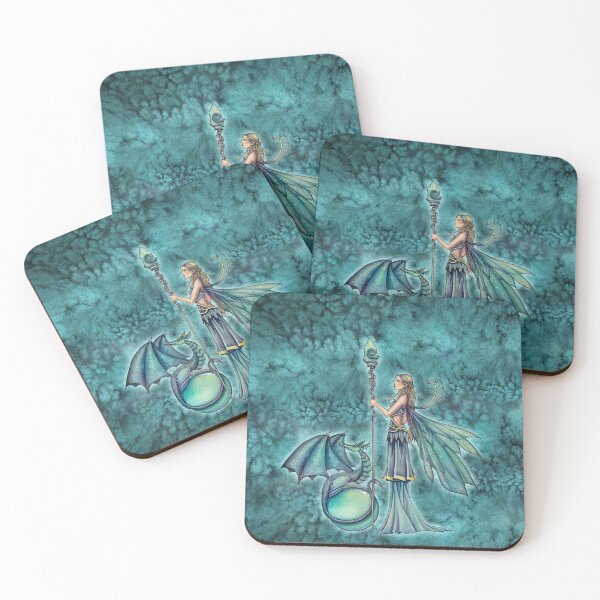 Item preview, Aquamarine Dragon Fairy Art by Molly Harrison designed and sold by Molly  Harrison.
