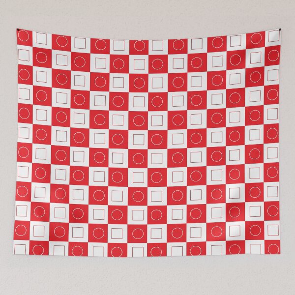 Item preview, Chequered Squares Circles Red designed and sold by zcabask.