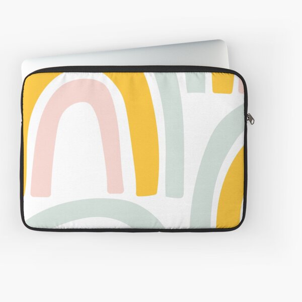 Pastel Abstract Rainbow Curves Laptop Sleeve