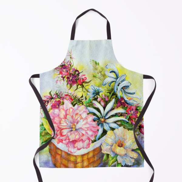 Item preview, Watercolors Peony Basket Still Life designed and sold by Sharon Schwalbe.